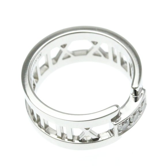 TIFFANY ATLAS 18K WHITE GOLD DIAMOND BAND RING SIZE 6.25 #53 - Picture 2 of 9